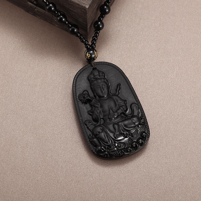 Religious Belief Simulation Obsidian Carving Guanyin Pendant Beaded Necklace for Men Women Praying Buddhist Amulet Jewelry Gift
Religious Belief Simulation Obsidian Carving Guanyin Pendant Beaded Necklace for Men Women Praying Buddhist Amulet Jewelry Gift