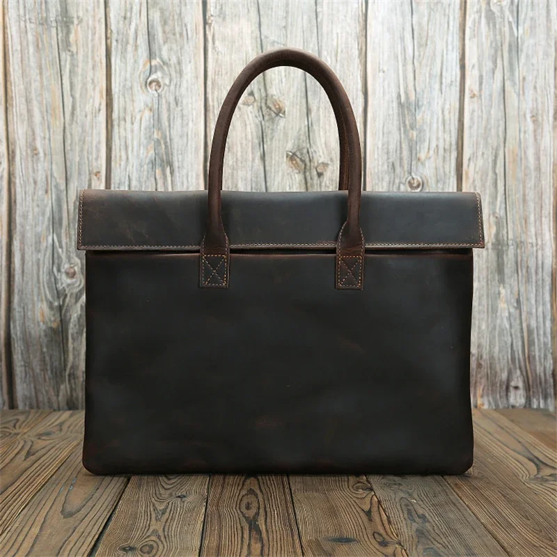 Handbag Men Thick Brown Executive Male Office Horse Portfolio Bag Top Grain Crazy Briefcase Leather
Handbag Men Thick Brown Executive Male Office Horse Portfolio Bag Top Grain Crazy Briefcase Leather
