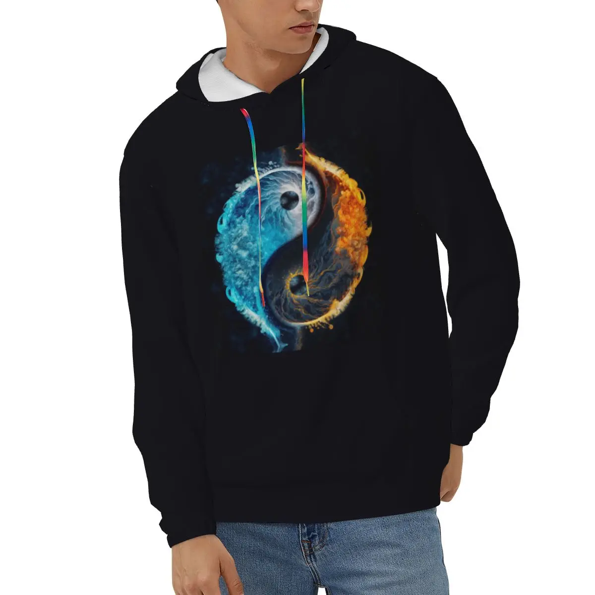 

Ying Yang Men's Hoodies Autumn Winter Hooded Sweatshirt Hoodie Hip Hop Pullover Hoody