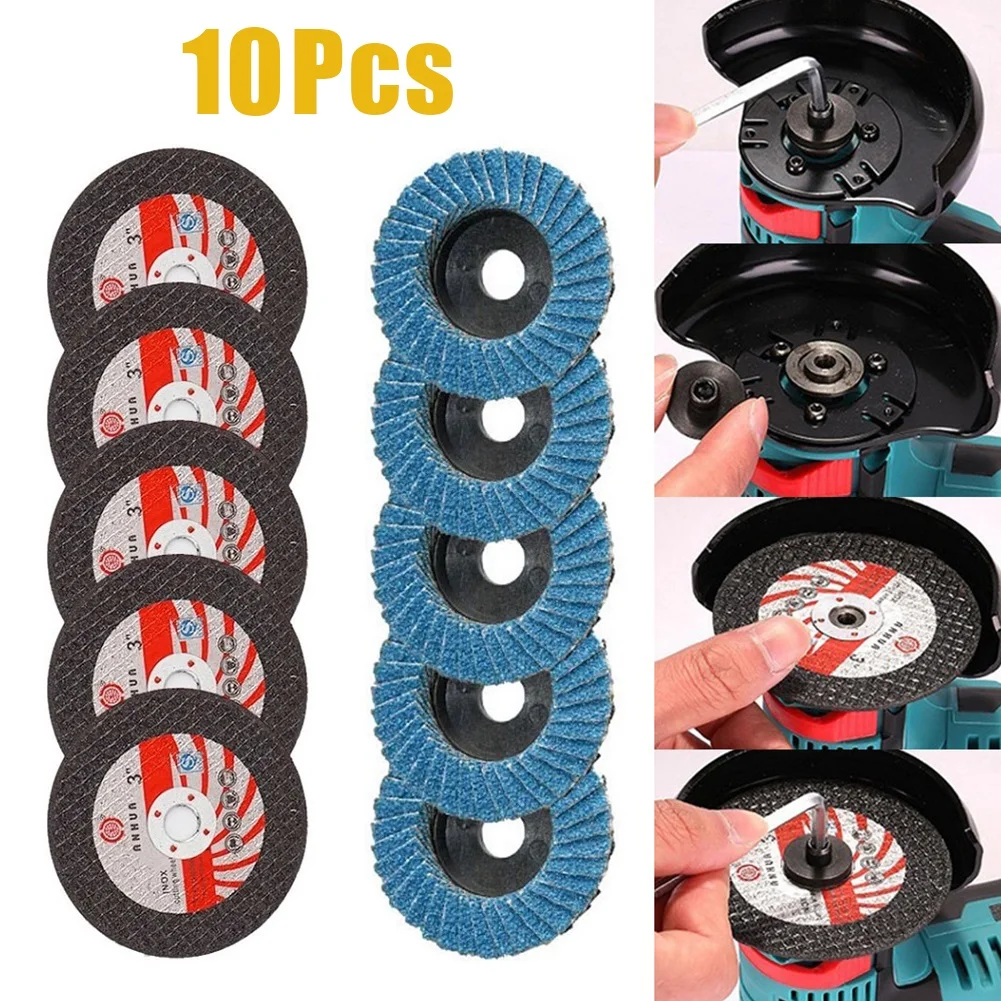 5pcs 75mm Cutting Discs +5pcs Flat Flap Discs Grinding-Wheel For Angle-Grinder Ceramic Tile Stone Steel Cutting And Polishing
5pcs 75mm Cutting Discs +5pcs Flat Flap Discs Grinding-Wheel For Angle-Grinder Ceramic Tile Stone Steel Cutting And Polishing