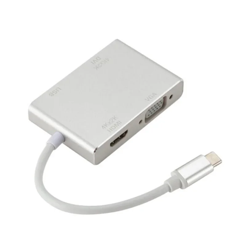 4 in 1 USB 3.1 USB C Type C to VGA DVI USB 3.0 HDMI-compatible Female 4IN1 HUB Splitter Adapter Cable for Laptop Macbook Samsung
4 in 1 USB 3.1 USB C Type C to VGA DVI USB 3.0 HDMI-compatible Female 4IN1 HUB Splitter Adapter Cable for Laptop Macbook Samsung