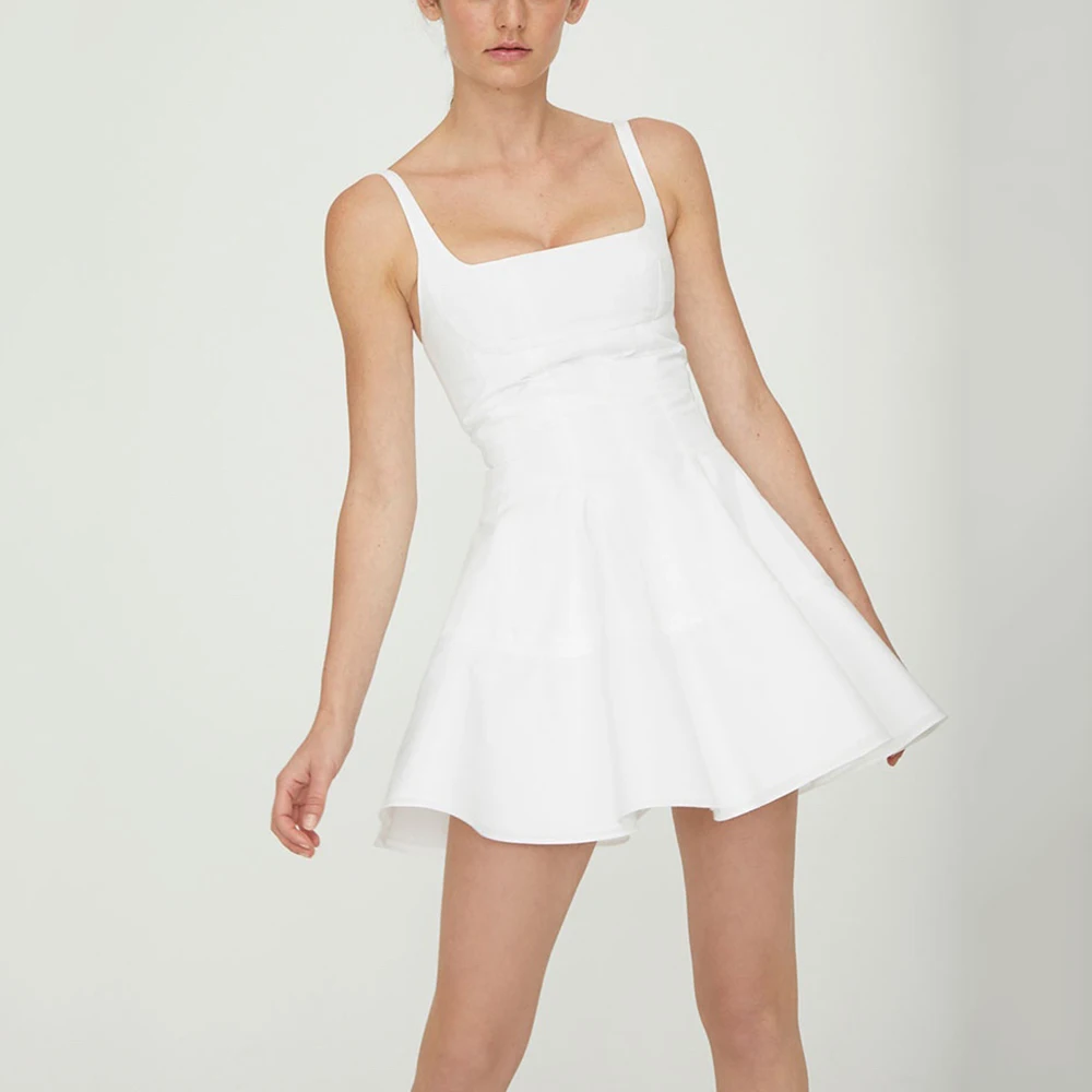 

2024 Spring And Summer New Women's Dress Y2k Retro Splicing Fashion Temperament Casual Peplum Sleeveless Cotton Halter Dresses