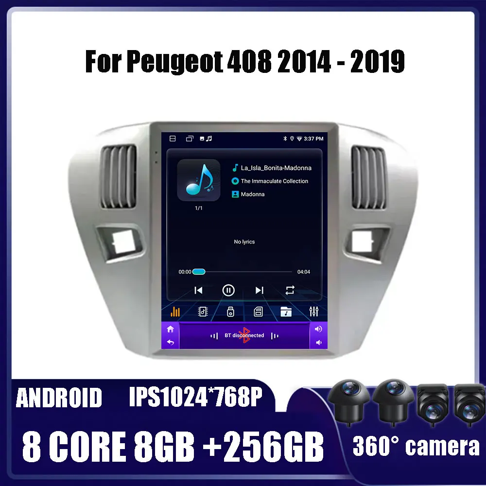 

9.7Inch Android13 For Peugeot 301 2014 - 2019 Car Radio Auto Multimedia Player 2 Din Tesla Vertical GPS Carplay DVD WIFI 4G