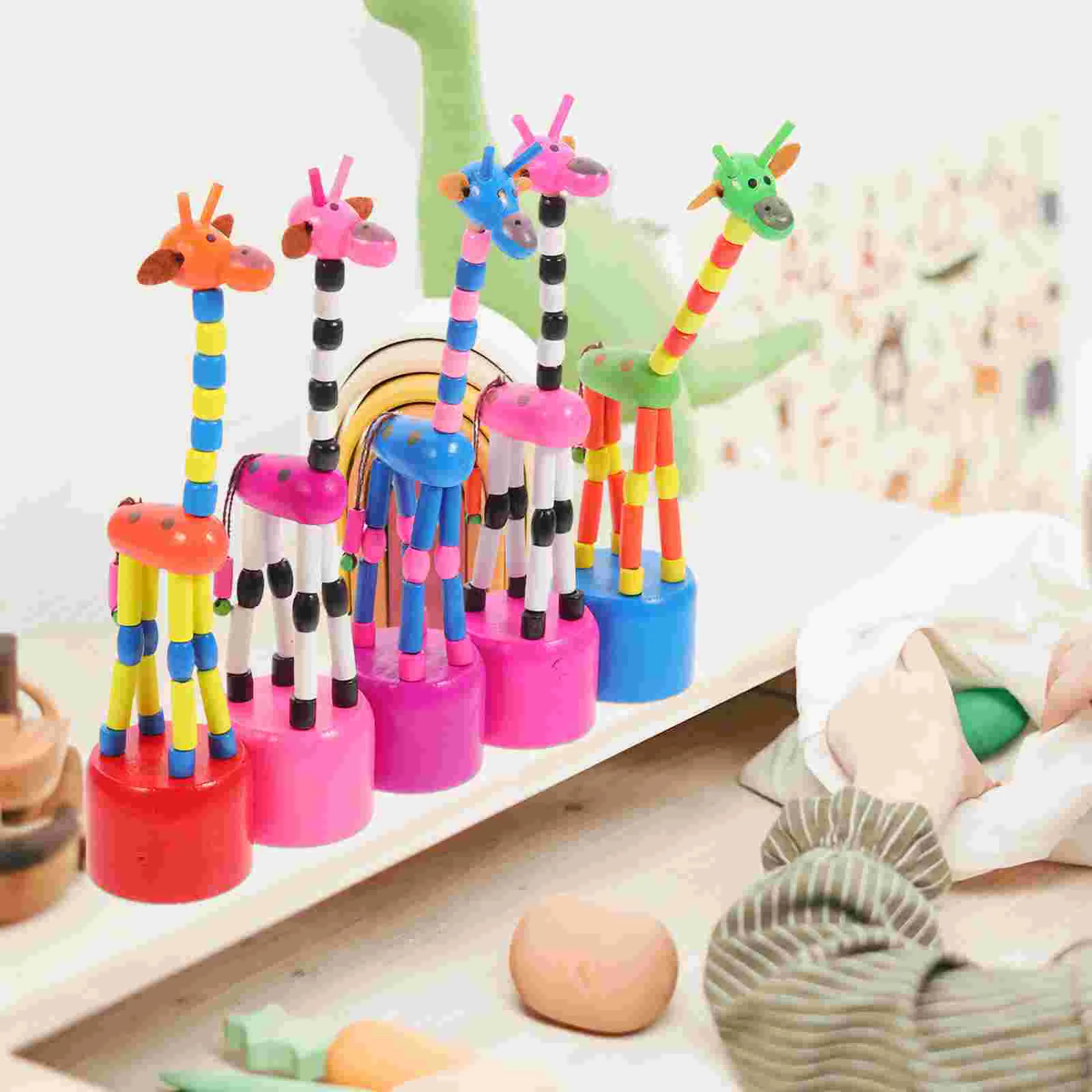 Wooden Giraffe Puppets Toys Swing Dancing Giraffe Figurine Push Up Toys for Kids (Random Style)
Wooden Giraffe Puppets Toys Swing Dancing Giraffe Figurine Push Up Toys for Kids (Random Style)