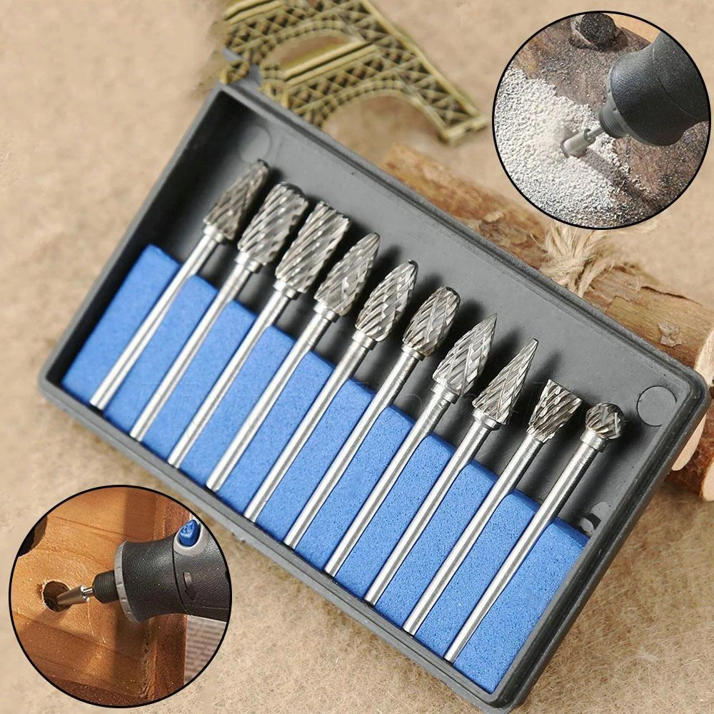 10pcs Tungsten Steel Grinding Head Set Carbide Burring Mini Diamond Drill Dismountable Electric Milling Cutter Accessories
10pcs Tungsten Steel Grinding Head Set Carbide Burring Mini Diamond Drill Dismountable Electric Milling Cutter Accessories