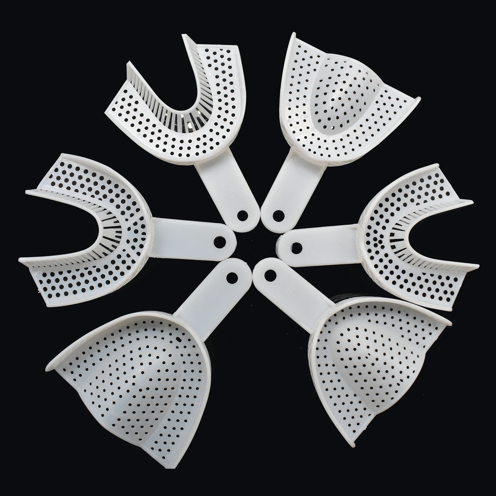 

2pcs/Set Dental Plastic Tray Without Mesh Dental Impression Trays Dentistry Lab Material Teeth Holder Dentist Tools