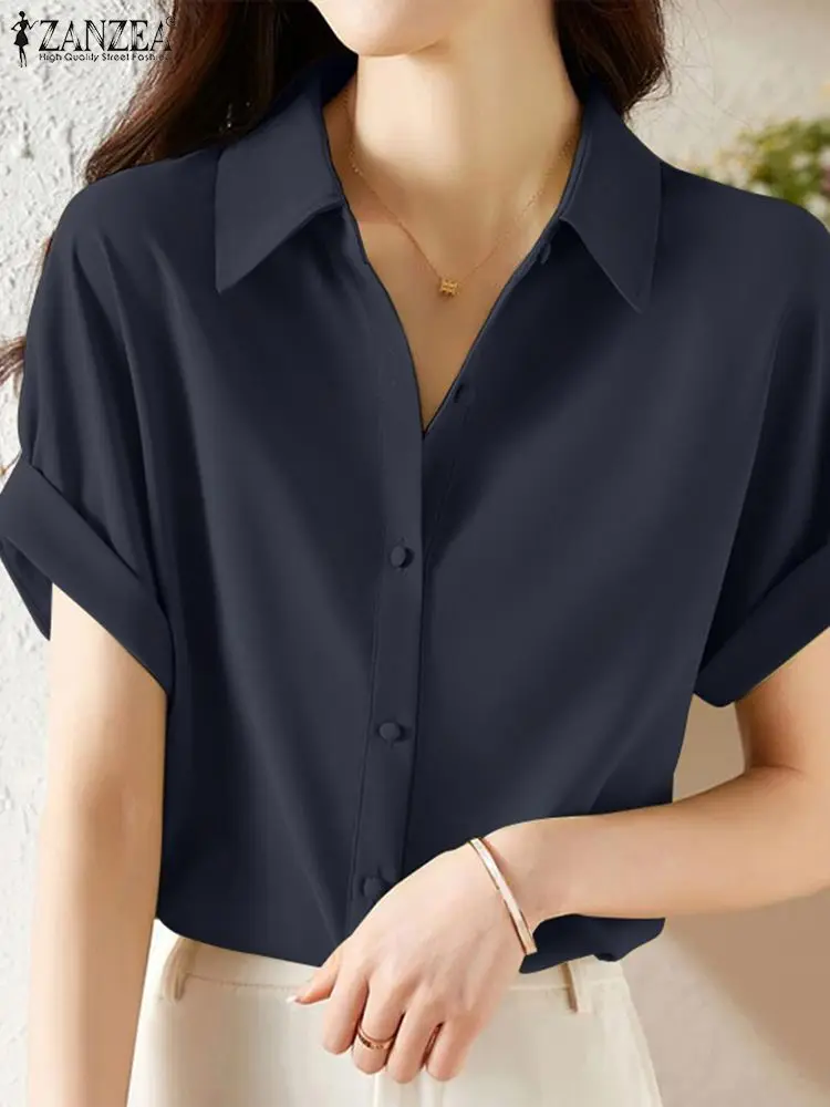 ZANZEA Summer Fashion Short Sleeve Shirt Woman Lapel Neck Street Blouse Female OL Work Tunic Tops Elegant Solid Button Blusas
ZANZEA Summer Fashion Short Sleeve Shirt Woman Lapel Neck Street Blouse Female OL Work Tunic Tops Elegant Solid Button Blusas