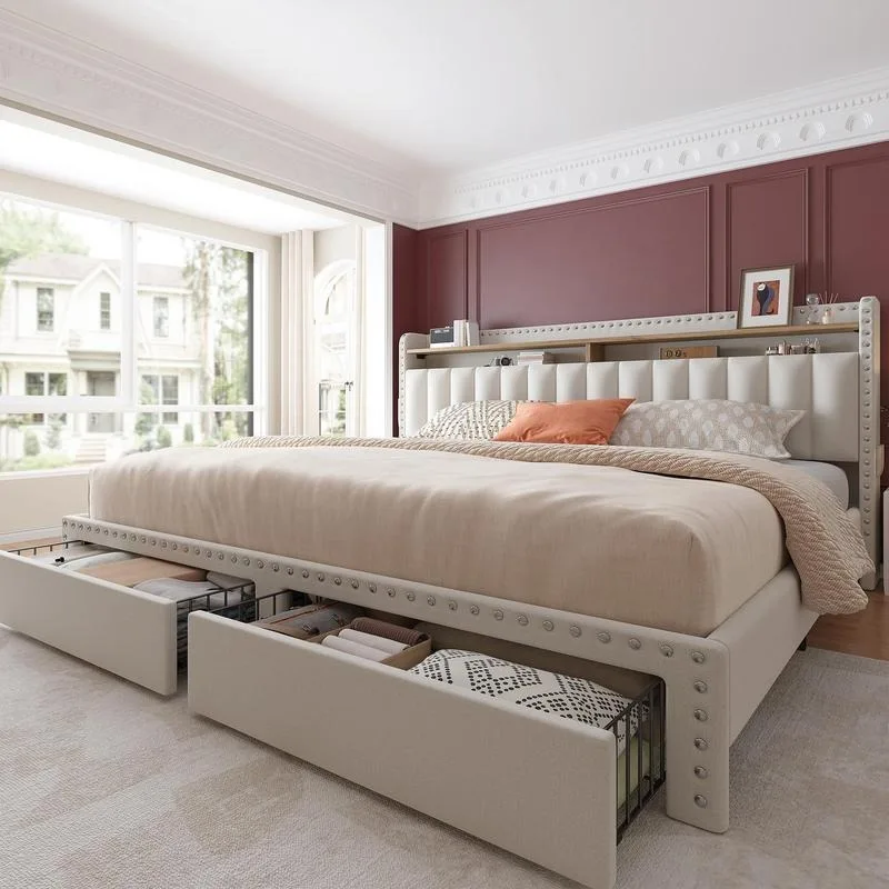 【Hot Summer Deal】RaybeeFurniture Bedframe-Queen Bed Frame with Headboard and Storage, Upholstered Queen Bed Frame with Storage,
【Hot Summer Deal】RaybeeFurniture Bedframe-Queen Bed Frame with Headboard and Storage, Upholstered Queen Bed Frame with Storage,