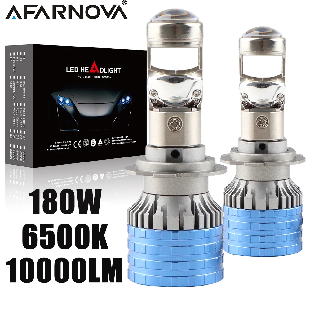 

LED Projector Mini Lens Auto H4 H7 H11 LED Car Headlight Bulb Kit 380W 6500K 180000LM 9012 9005 9006 H8 H9 Light Turbo Fan Lamp