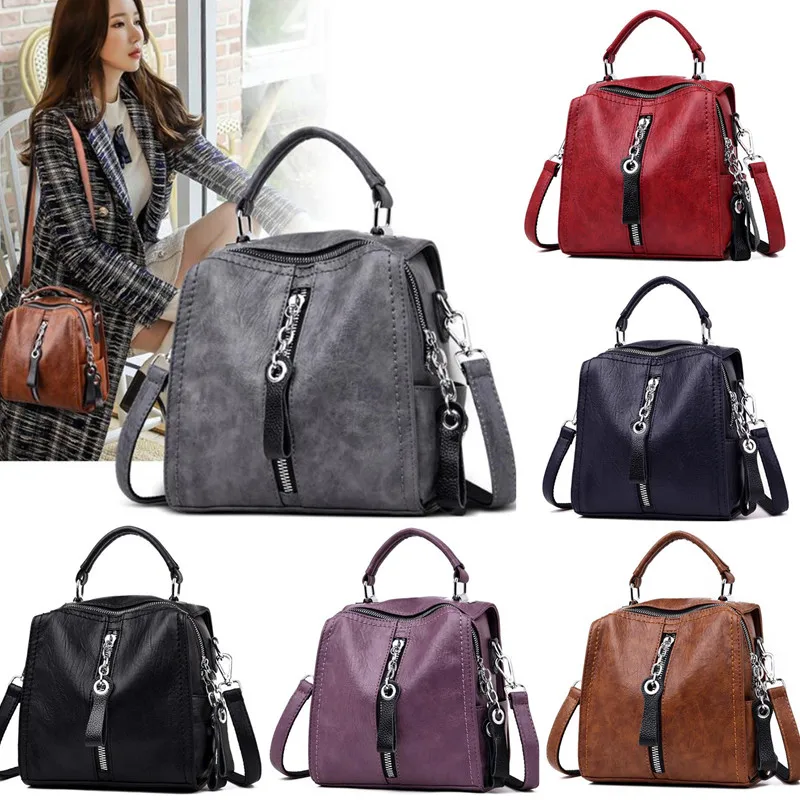 

Luxury PU Leather Backpack Women Multifunction Shoulder Bookbags Crossbody Bag Cute Fashion Backpack Girl Rucksack Bag Big Tote