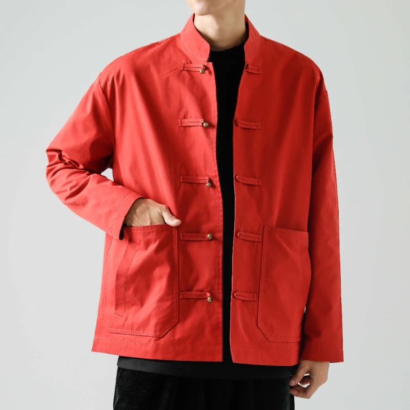 Мужская винтажная куртка Hanfu, Повседневная ветрозащитная однотонная куртка в китайском стиле с множеством карманов и воротником-стойкой, осень/зима 2023
Мужская винтажная куртка Hanfu, Повседневная ветрозащитная однотонная куртка в китайском стиле с множеством карманов и воротником-стойкой, осень/зима 2023