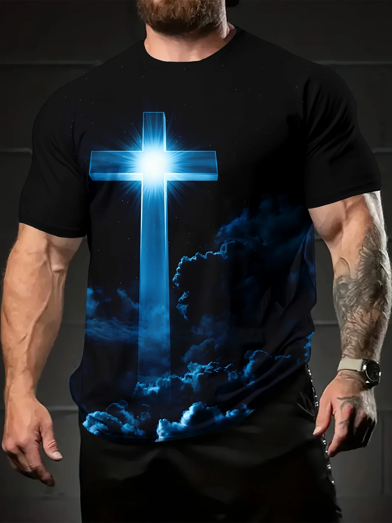 Summer New Harajuku Jesus Cross Printed T-shirt for men's summer breathable loose short-sleeved casual O-neck T-shirt clothing 
Summer New Harajuku Jesus Cross Printed T-shirt for men's summer breathable loose short-sleeved casual O-neck T-shirt clothing