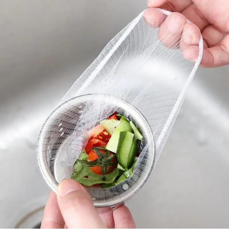 

Disposable Kitchen Sink Filters Sewer Anti-blocking Garbage Bags Pool Leak Mesh Bag Sink Clean Strainer Drain Colander