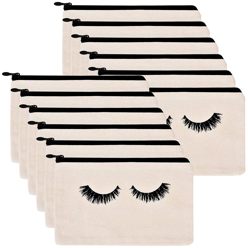 

12Pcs Pencil Bags Eyelash Cosmetic Bags Makeup Bags Travel Pouches Toiletry Bag Cases With Zipper For Women Girls