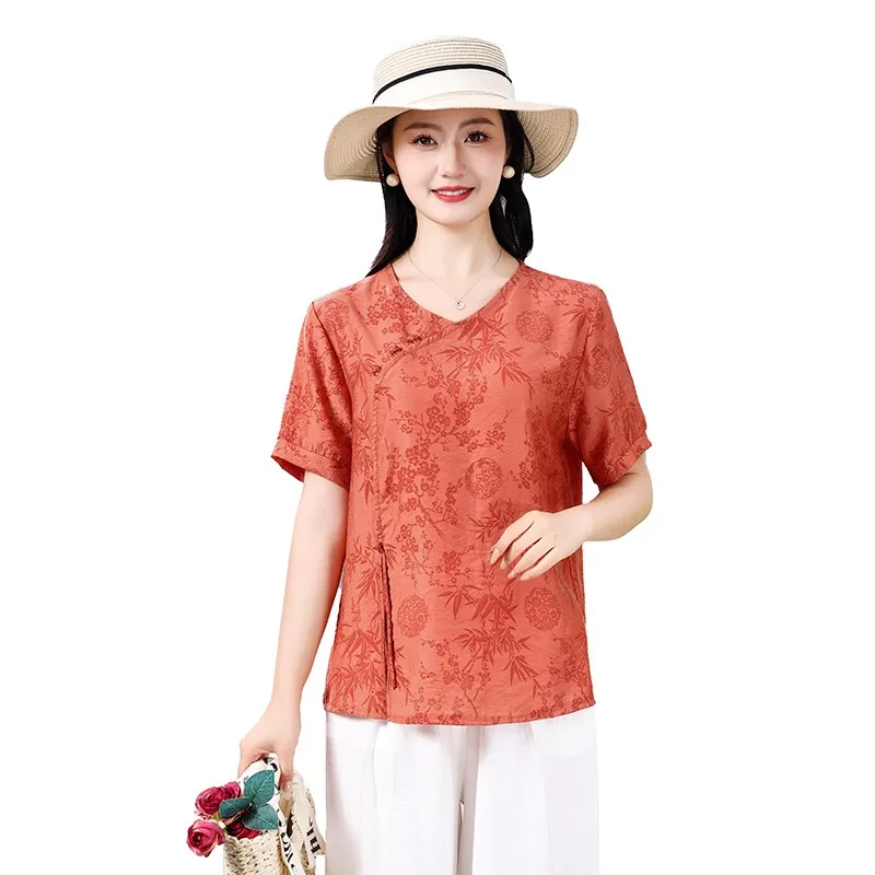 Женская футболка в китайском стиле, элегантная свободная футболка с круглым вырезом, полурукавами и принтом растений и цветов, лето
Женская футболка в китайском стиле, элегантная свободная футболка с круглым вырезом, полурукавами и принтом растений и цветов, лето