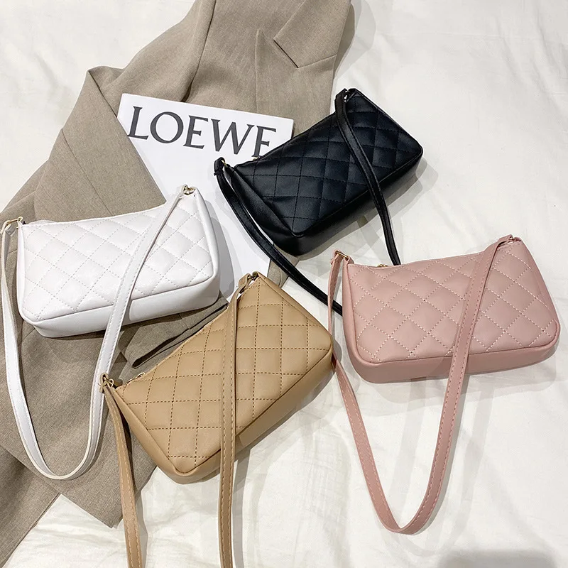 

2022 New Lingge Women's Bag PU Leather Fashion Underarm Crossbody Shoulder Bag Female Luxury Design Handbags Small Messenger Bag