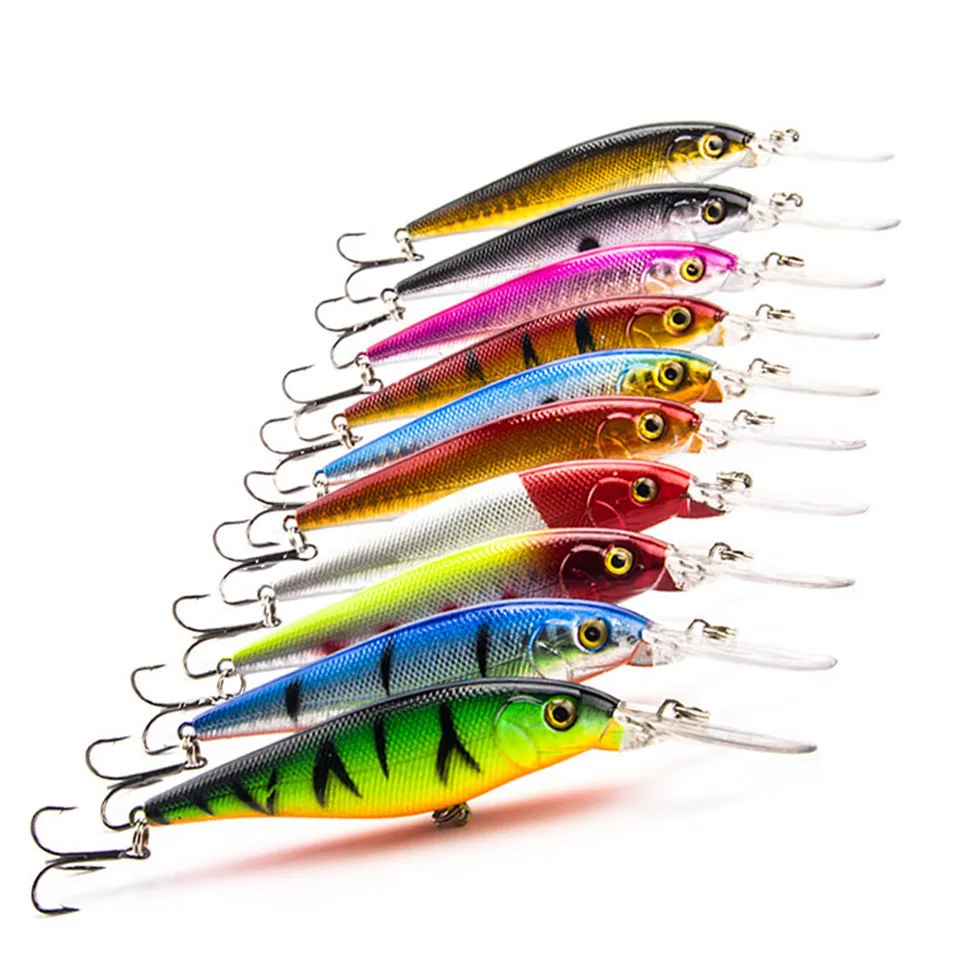 10Pcs/lot Fishing Lure Deep Swim Hard Bait Fish Tackle 11CM 10.5G Float Minnow Fishing Wobbler Japan Pesca Crankbait
10Pcs/lot Fishing Lure Deep Swim Hard Bait Fish Tackle 11CM 10.5G Float Minnow Fishing Wobbler Japan Pesca Crankbait