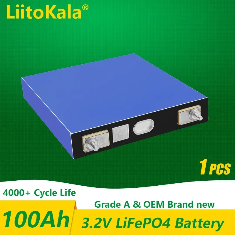 1PCS LiitoKala 3.2V 100Ah lifepo4 battery 3C discharge for DIY 12V 24V Electric RV Golf car outdoor solar energy Rechargeable
1PCS LiitoKala 3.2V 100Ah lifepo4 battery 3C discharge for DIY 12V 24V Electric RV Golf car outdoor solar energy Rechargeable