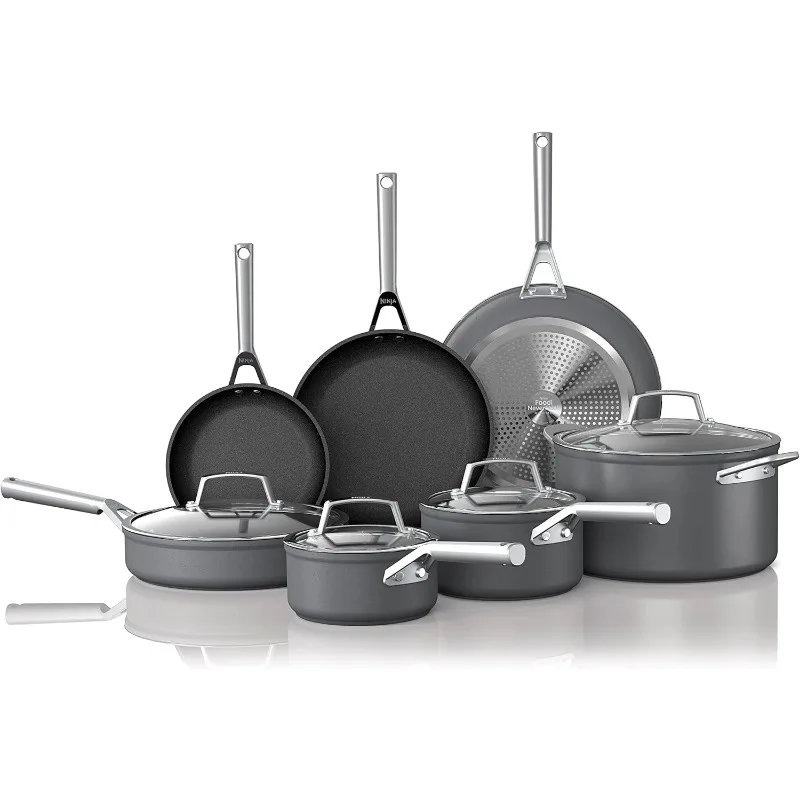 Ninja C38000 Foodi NeverStick Premium 8-Piece Cookware Set with Glass Lids, Hard-Anodized, Nonstick, Durable & Oven Safe
Ninja C38000 Foodi NeverStick Premium 8-Piece Cookware Set with Glass Lids, Hard-Anodized, Nonstick, Durable & Oven Safe