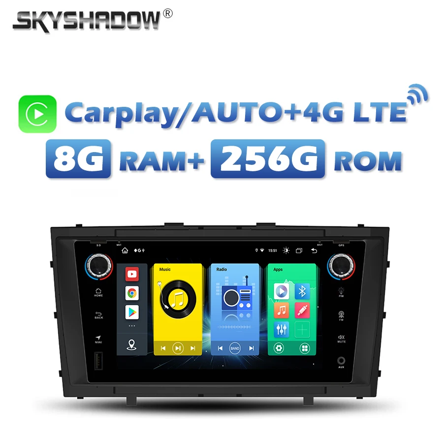 Автомобильный DVD-плеер Carplay, 4G, SIM, Android 13,0, 8G + 256G LTE, Wi-Fi, RDS, радио, GPS, карта, Bluetooth, для Toyota Avensis T27 2009-2013 
Автомобильный DVD-плеер Carplay, 4G, SIM, Android 13,0, 8G + 256G LTE, Wi-Fi, RDS, радио, GPS, карта, Bluetooth, для Toyota Avensis T27 2009-2013
