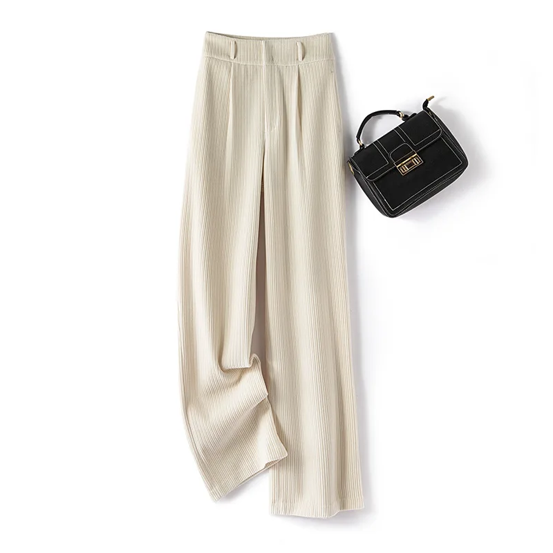 

Chenille Wide-Leg Pants Winter Mop Pants Loose All-Match High Waist Straight-Leg Pants Women Trousers High Waist Wide-Leg Pants