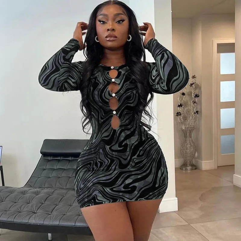 2022 Print O Neck Long Sleeves Cut Out Sexy Bodycon Skinny Mini Prom Dress Autumn Women Evening Party Club Y2K Clothes
2022 Print O Neck Long Sleeves Cut Out Sexy Bodycon Skinny Mini Prom Dress Autumn Women Evening Party Club Y2K Clothes