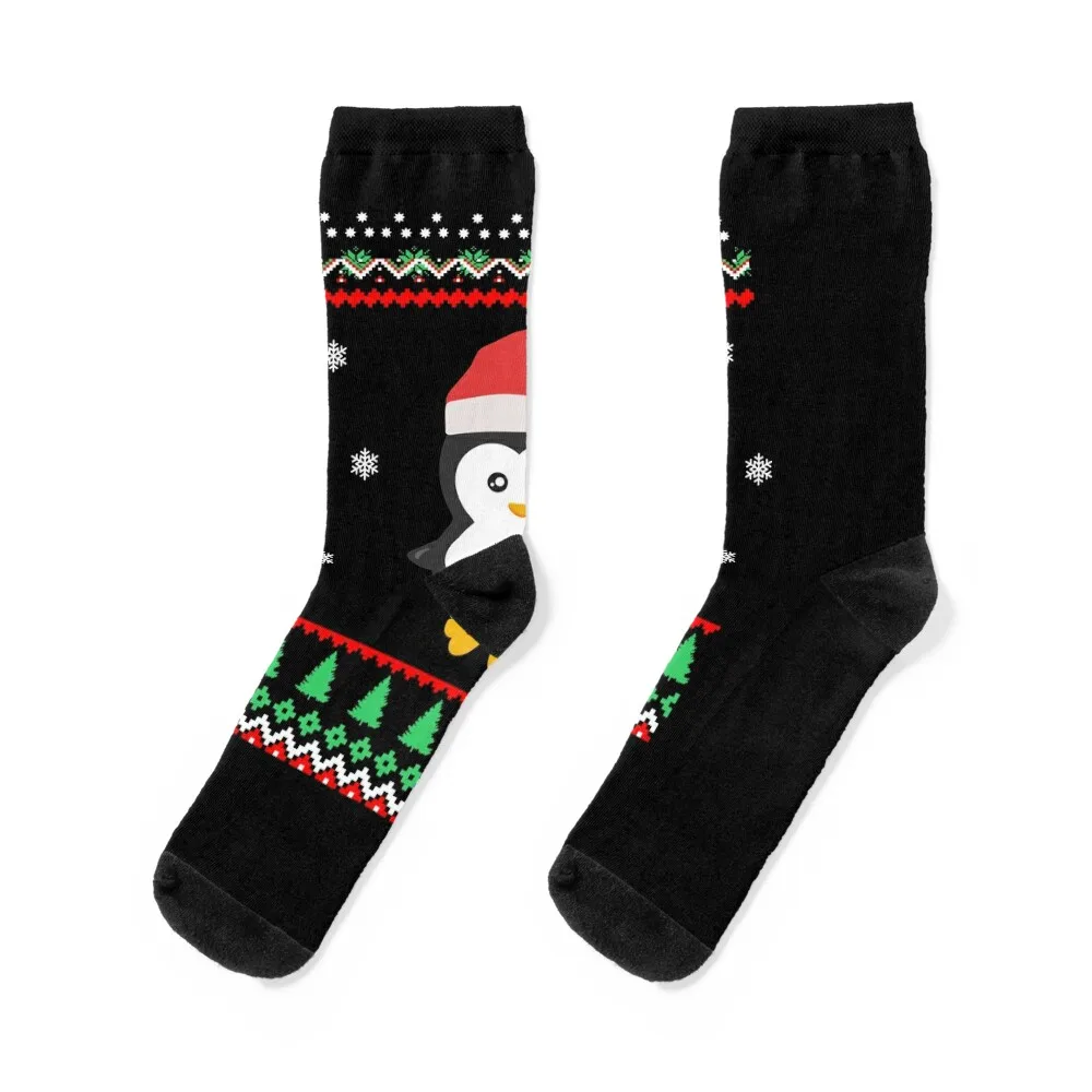 

Рождественские подарочные носки в виде пингвина антаркта, зимние теплые мужские зимние прозрачные носки для мужчин и женщин