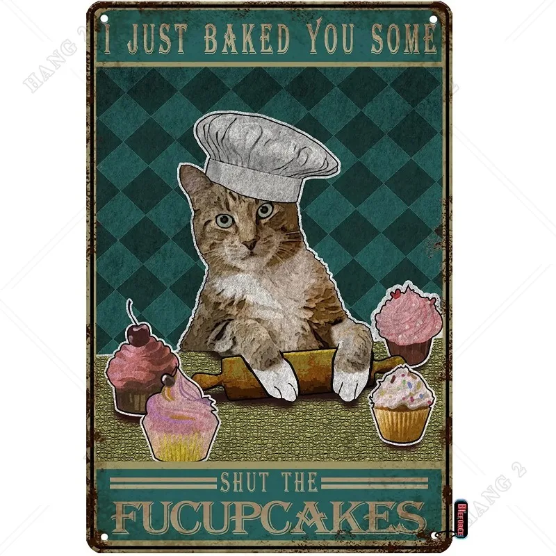 

Металлический постер в виде кошки-Я только что запечатал вас немного на фуккейках, металлический жестяной знак для дома, кухни, кафе, котенка, надпись, фермерский Настенный декор