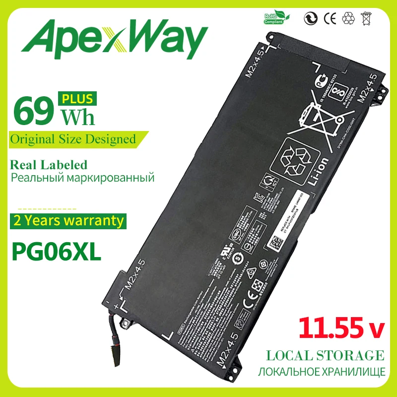 ApexWay 11.55V 69WH PG06XL Laptop battery For HP 15-dh HSTNN-DB9F L48431-2C1 L48497-005 15-dh0007TX 15-dh0008TX 15-dh0151TX 15-D
ApexWay 11.55V 69WH PG06XL Laptop battery For HP 15-dh HSTNN-DB9F L48431-2C1 L48497-005 15-dh0007TX 15-dh0008TX 15-dh0151TX 15-D
