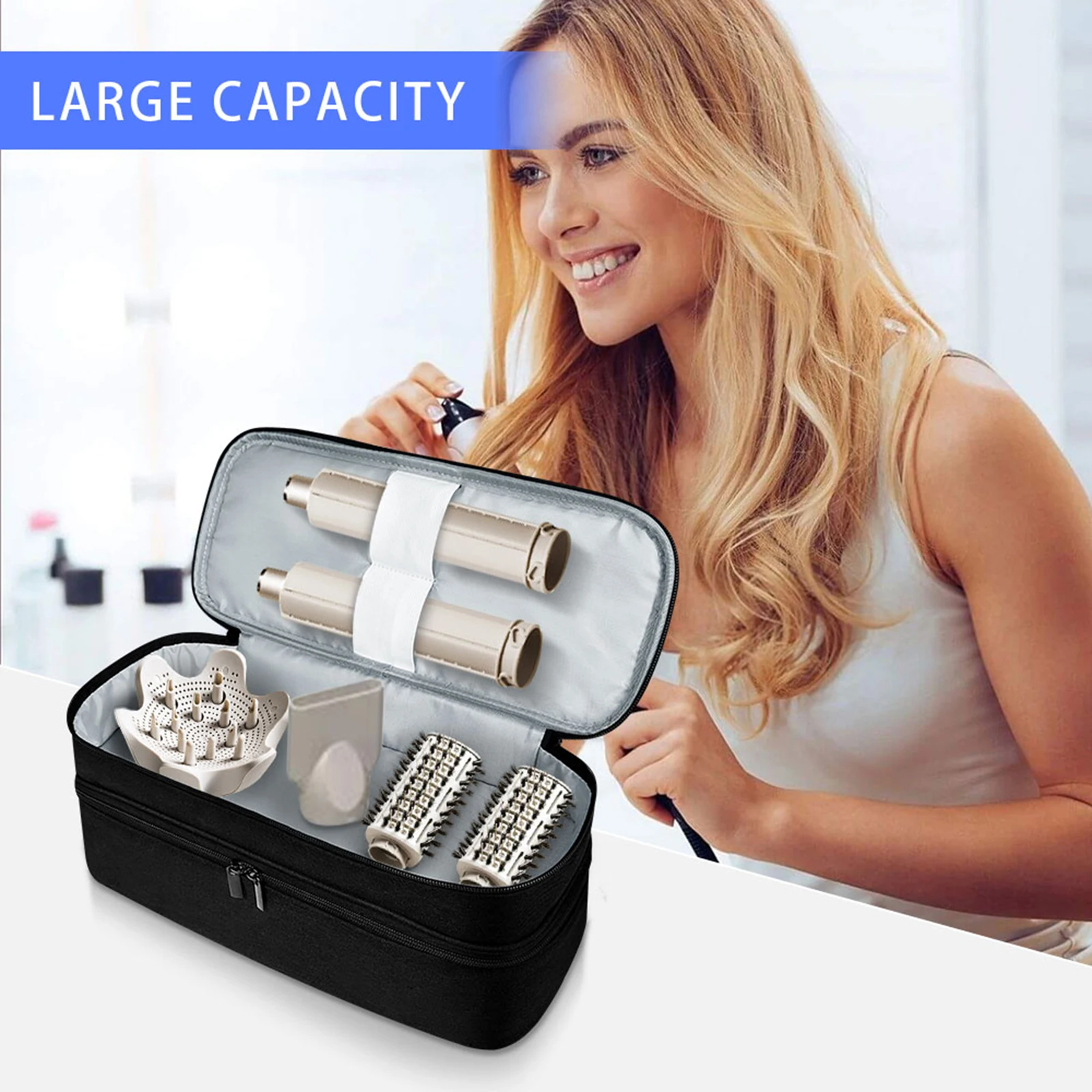 Double Layer Carrying Case Bag with Pockets Travel Storage Bag for Hair Tools Female Friends Hair Styler Attachments Mum Wife
Double Layer Carrying Case Bag with Pockets Travel Storage Bag for Hair Tools Female Friends Hair Styler Attachments Mum Wife