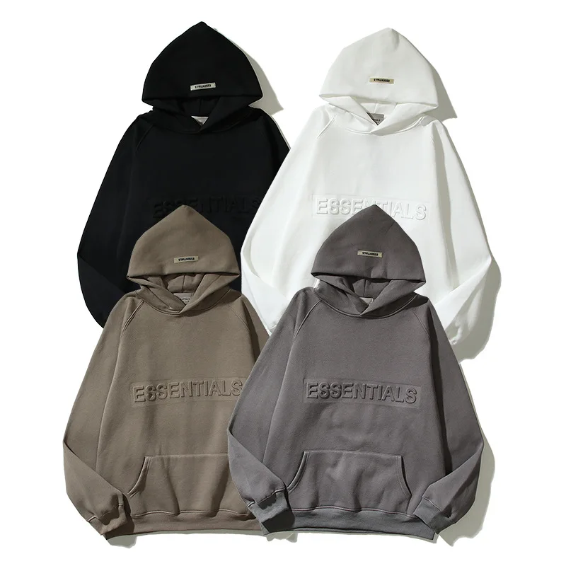 ESSENTIALS Hoodies Men's Women's Sweatshirts Embossed Relief Letters Oversized Fashion Hip-hop Hight Street Casual Pullover
ESSENTIALS Hoodies Men's Women's Sweatshirts Embossed Relief Letters Oversized Fashion Hip-hop Hight Street Casual Pullover