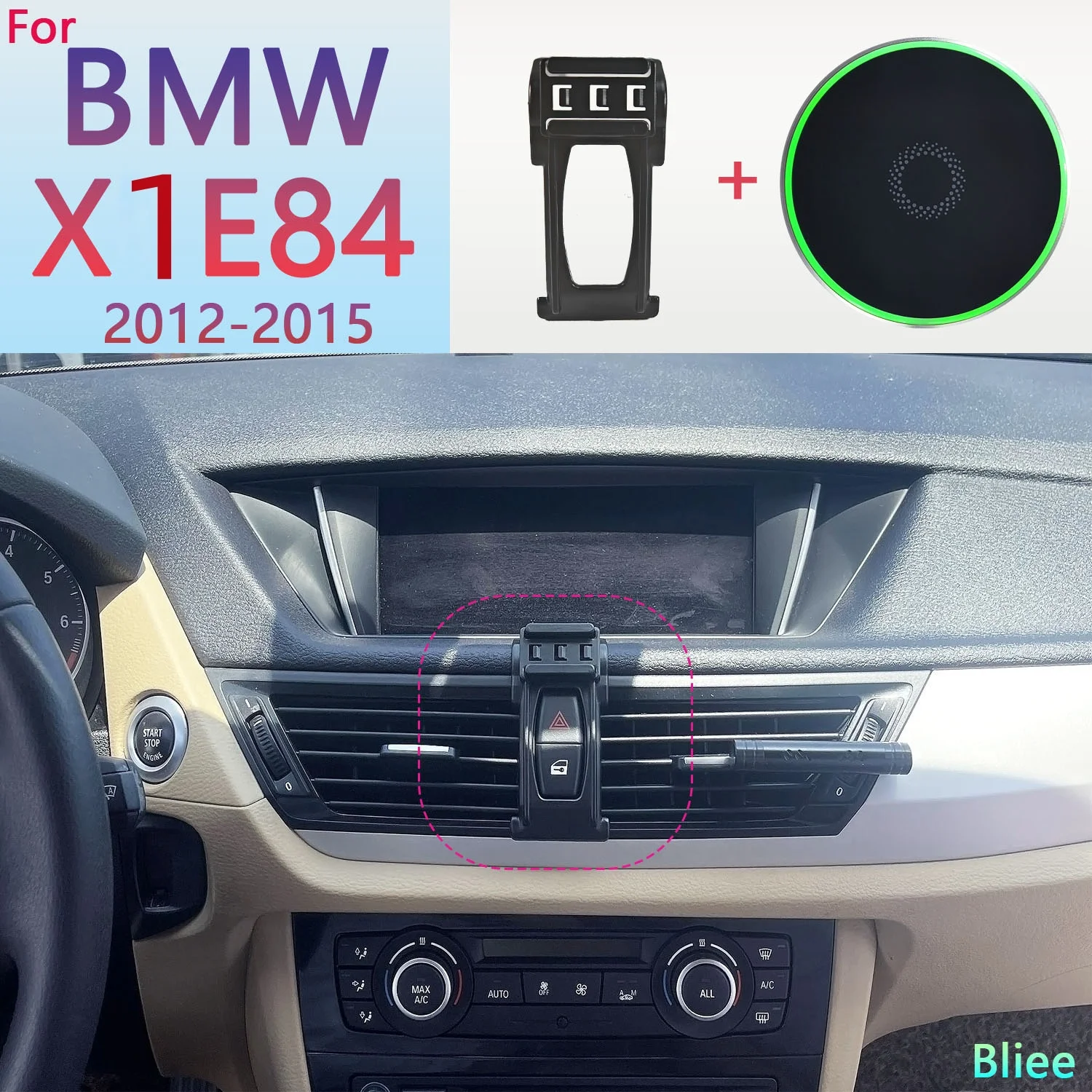 Магнитный автомобильный держатель для телефона для BMW X1 E84 2012 2013 2014 2015 15 Вт Беспроводная зарядка телефонная подставка MagSafe Base
Магнитный автомобильный держатель для телефона для BMW X1 E84 2012 2013 2014 2015 15 Вт Беспроводная зарядка телефонная подставка MagSafe Base