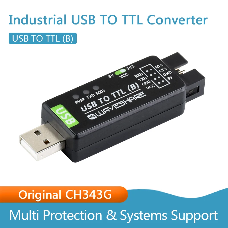 Промышленный преобразователь USB в TTL, оригинальный встроенный CH343G, поддержка мульти-защиты и систем
Промышленный преобразователь USB в TTL, оригинальный встроенный CH343G, поддержка мульти-защиты и систем