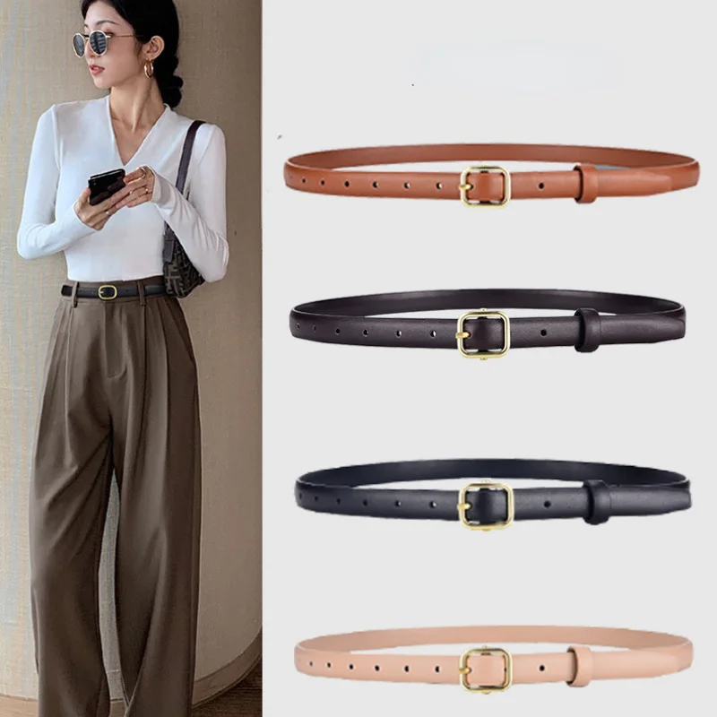 Fashion Slim Thin Belt Vintage Ladies Designer Belt Trench Dress Simple solid color Golden Pin Buckle Belts for Women
Fashion Slim Thin Belt Vintage Ladies Designer Belt Trench Dress Simple solid color Golden Pin Buckle Belts for Women