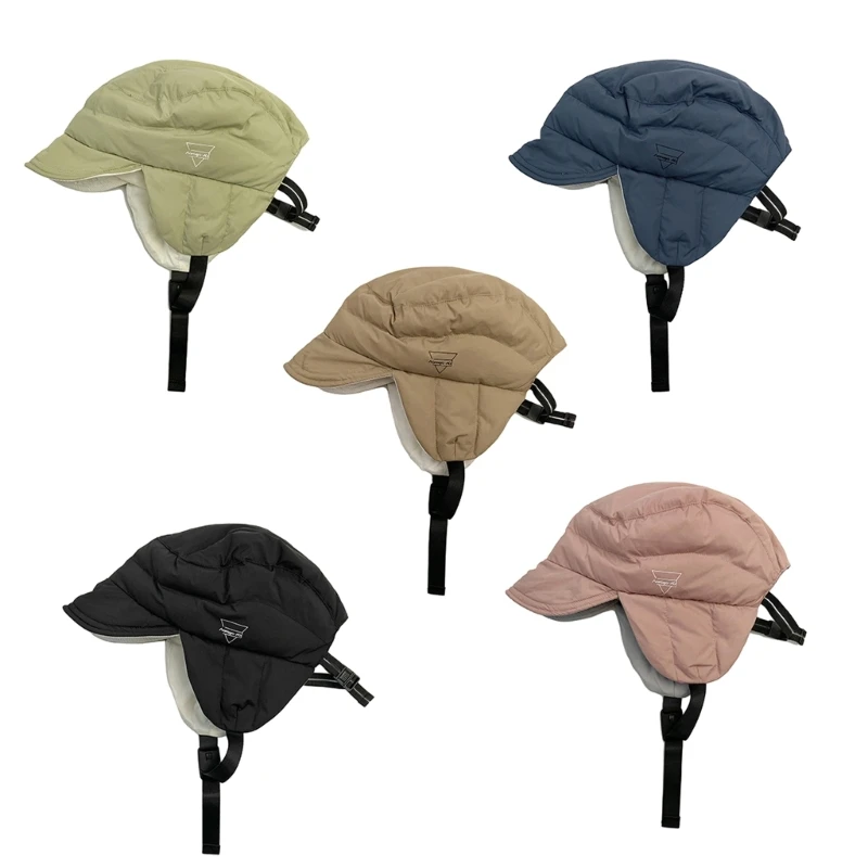 

Зимняя теплая пуховая хлопковая шапка для всех возрастов, легкая шапка с ушками, ветрозащитный головной убор для активного шапка