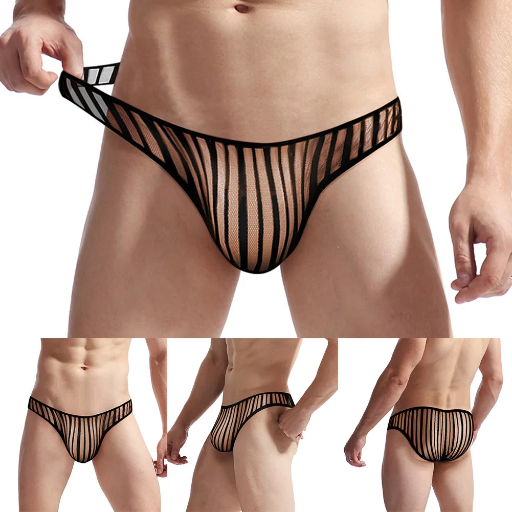 Sexy Lingerie Mens Sissy Striped Transparent Underwear Ultra Thin Mesh Sheer Thongs Bugle Pouch Bikini Briefs Erotic Knickers
Sexy Lingerie Mens Sissy Striped Transparent Underwear Ultra Thin Mesh Sheer Thongs Bugle Pouch Bikini Briefs Erotic Knickers