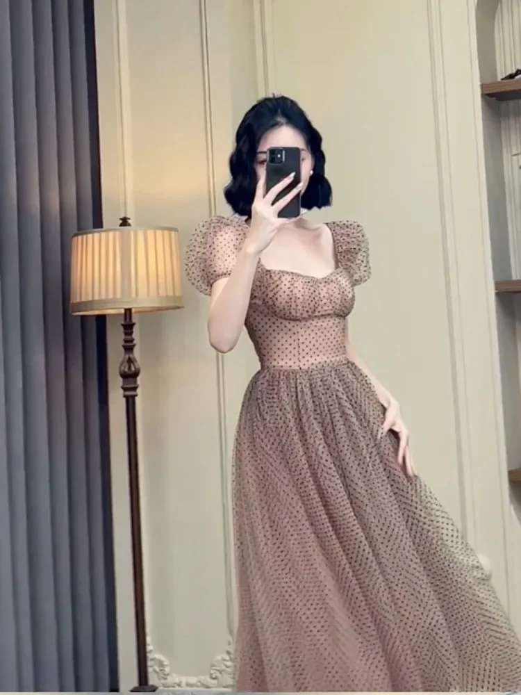 Harajpee Simple Slimming Holiday Dresses Tea Break Long Dress Women 2024 Summer New Niche Square Neck French Polka Dot Vestido
Harajpee Simple Slimming Holiday Dresses Tea Break Long Dress Women 2024 Summer New Niche Square Neck French Polka Dot Vestido