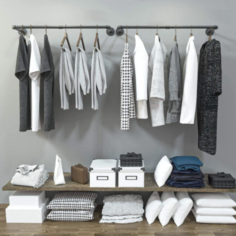 Bedroom Garment Home Rail Detachable Multipurpose Wall Mounted Industrial Pipe Clothes Rack Space Saving Hanging Shelf
Bedroom Garment Home Rail Detachable Multipurpose Wall Mounted Industrial Pipe Clothes Rack Space Saving Hanging Shelf