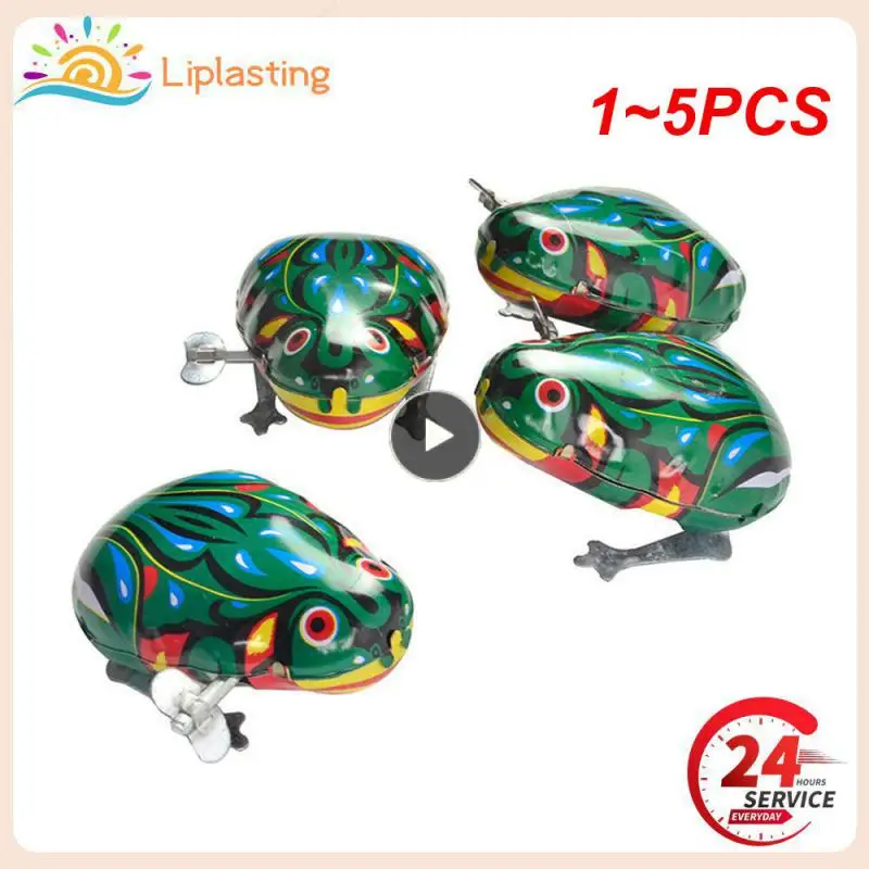 

1~5PCS Kids Classic Tin Wind Up Clockwork Jumping Iron Frog Toy Action Figures Toy For Children Kids Classic Toys For Boy Gift