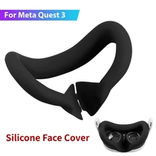 Replacement Silicone Face Cover for Meta Quest 3 VR Headset Facial Interface Sweatproof Mask for Meta Quest 3 Accessories