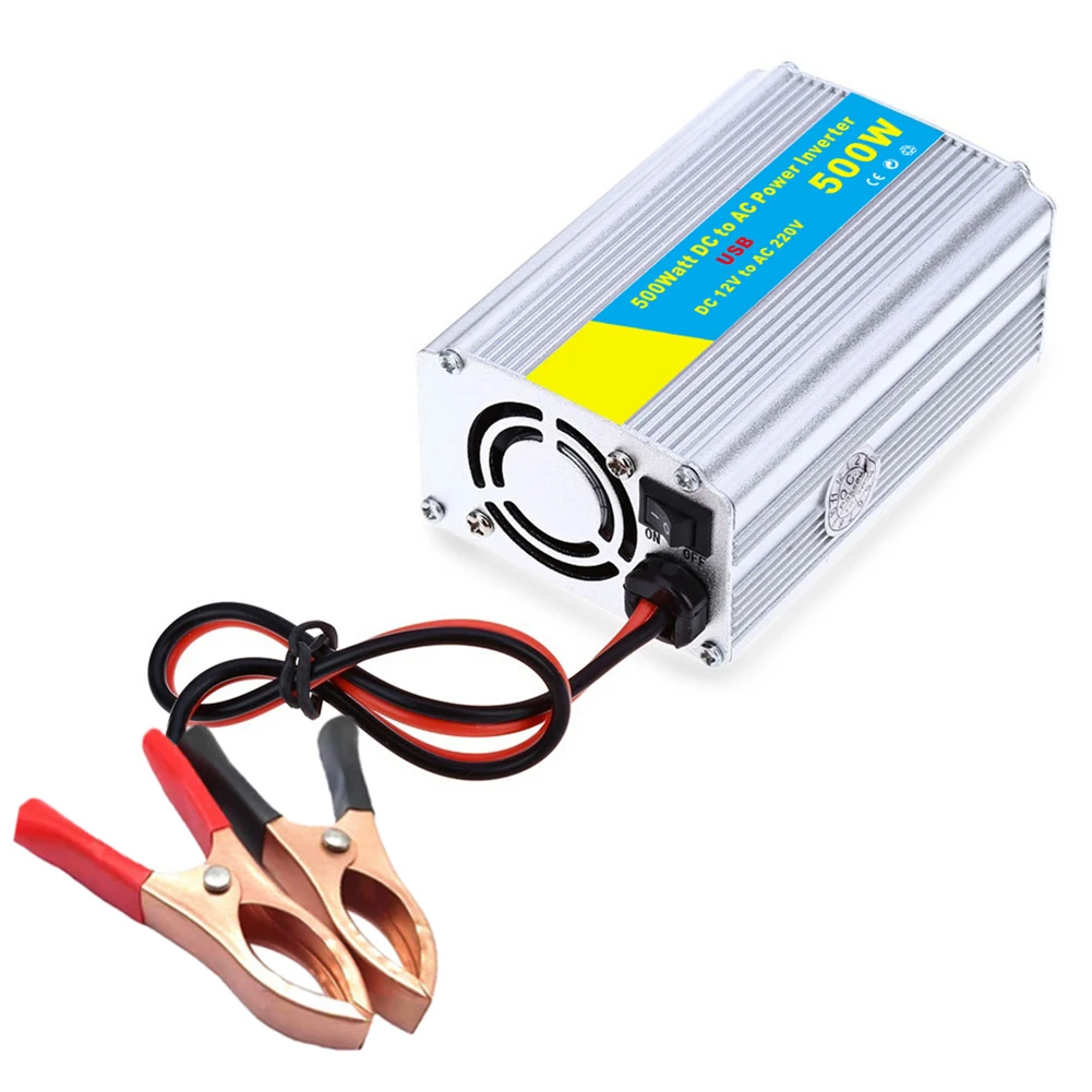 

Car Inverter With 2 Universal Sockets 500W Power Inverter DC 12V To AC 220V Car Inverters Electronics Accessories