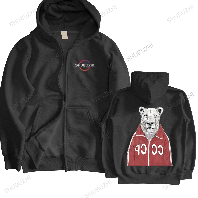 

Men shubuzhi sweatshirt hooded fashion cccp Soviet lion print hoodie men's High quality tops hipster unisex pullover hoody