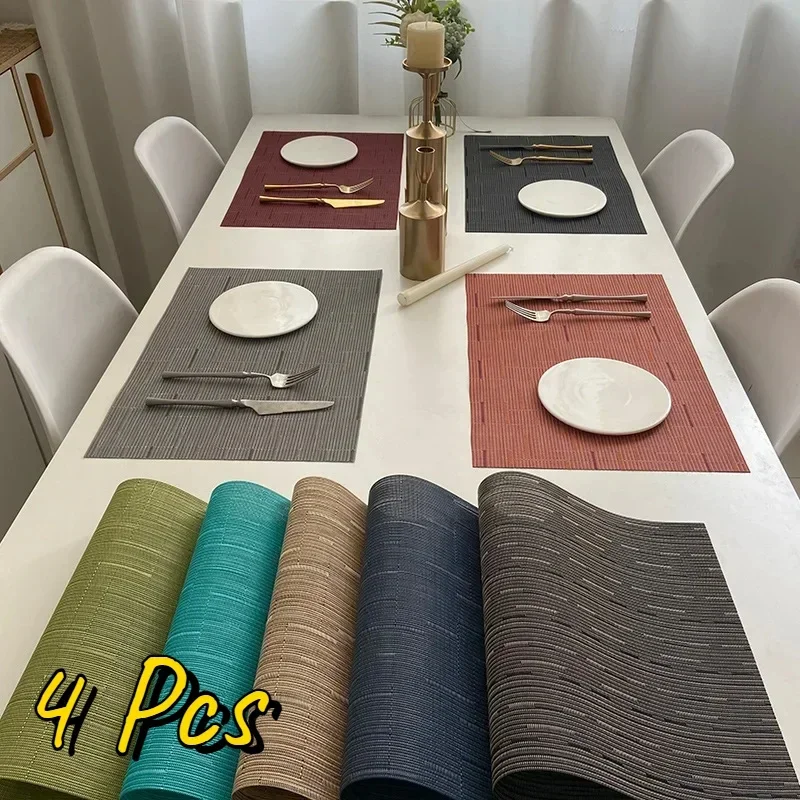 4 PCS PVC Rectangle Placemat Modern Table Set Drink Cup Coasters Insulation Non Slip Heat Resistants Placemats For Table Kitchen
4 PCS PVC Rectangle Placemat Modern Table Set Drink Cup Coasters Insulation Non Slip Heat Resistants Placemats For Table Kitchen