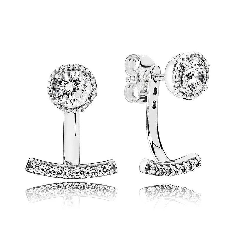 

Original Abstract Elegance With Crystal Studs Earring For Women 925 Sterling Silver Earring Wedding Gift Jewelry