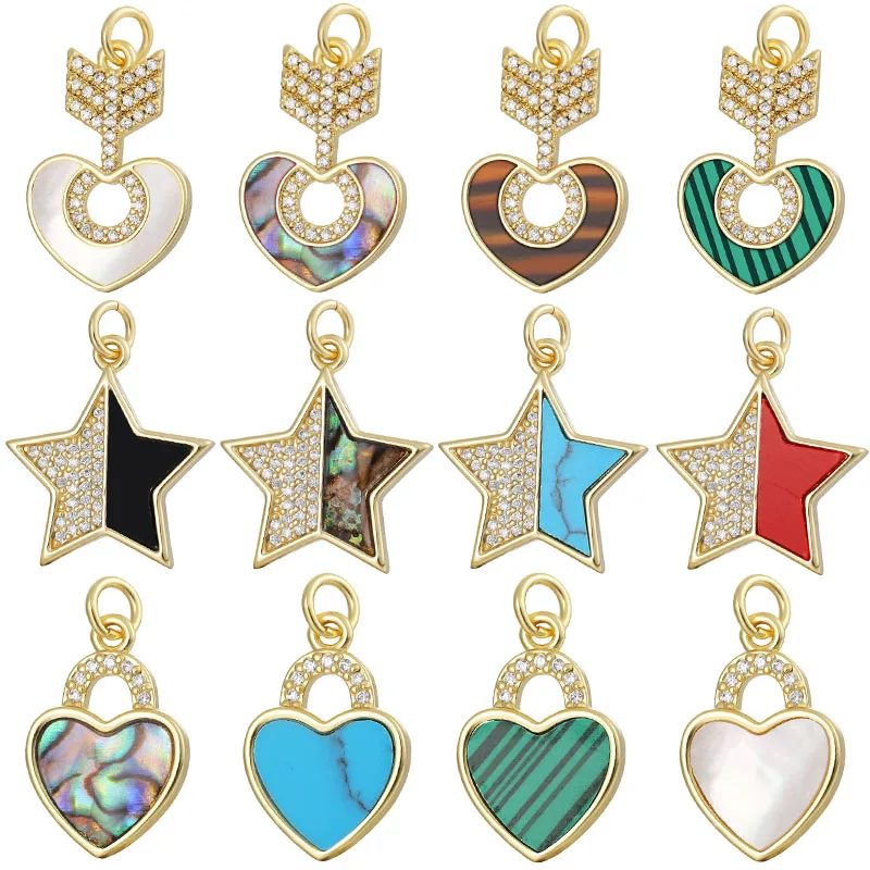 JUYA DIY Simple Mixcolor Charm Pendant For Neckalces Making Cubic Zirconia Shell Necklace Pendants Handmade Jewelry Accessories
JUYA DIY Simple Mixcolor Charm Pendant For Neckalces Making Cubic Zirconia Shell Necklace Pendants Handmade Jewelry Accessories