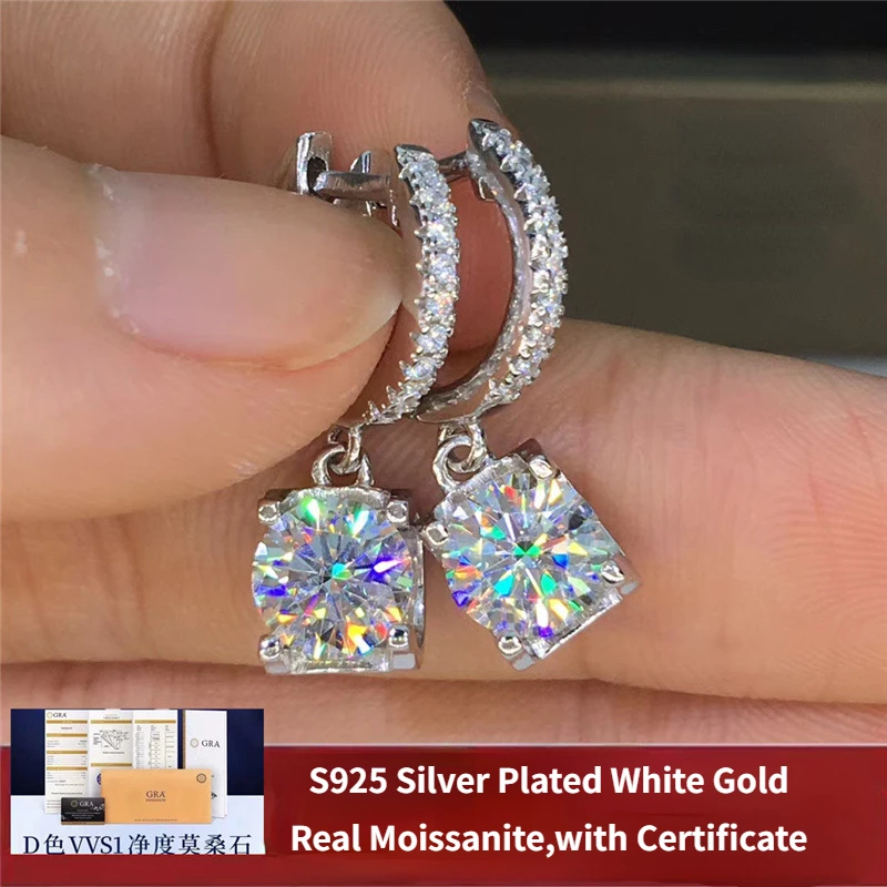 Moissanite Drop Earrings for Women Hoop 2CT S925 Sterling Silver Fine Jewelry GRA Certificate Free Shipping
Moissanite Drop Earrings for Women Hoop 2CT S925 Sterling Silver Fine Jewelry GRA Certificate Free Shipping