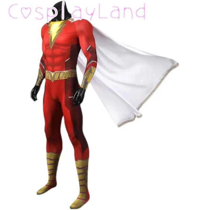 

Billy Zentai Suit Red Men Cosplay Costume Outfit Jumpsuit with Cloak 3D Printed Halloween Carnival Disguise Spandex Bodysuit