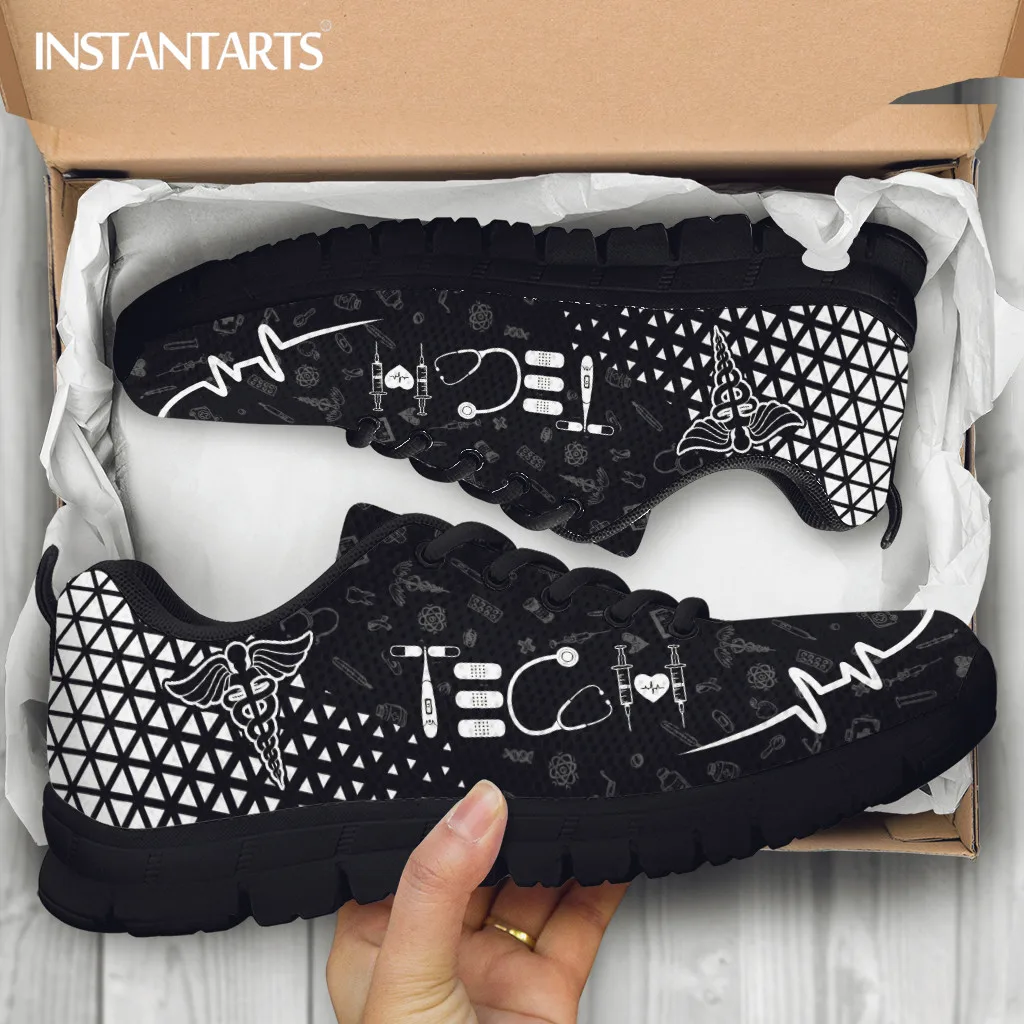 INSTANTARTS Luxury Brand Ladies Lace up Mesh Sneakers EMT EMS Paramedic Pattern Flat Shoes for Women Breathable Running Shoes
INSTANTARTS Luxury Brand Ladies Lace up Mesh Sneakers EMT EMS Paramedic Pattern Flat Shoes for Women Breathable Running Shoes