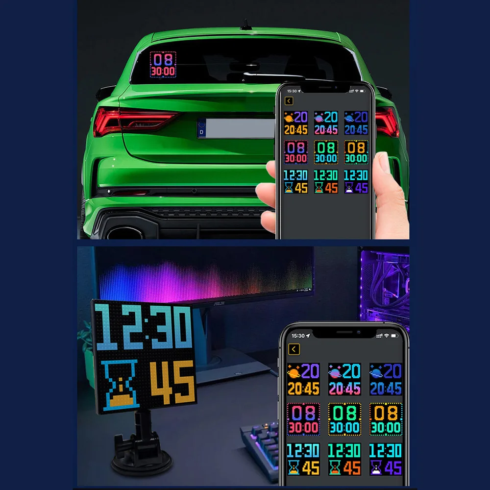 

LED Display On Car Expression Screen APP Bluetooth Editing Text Car Screen Rear Windshield Display Mobile Phone APP Control