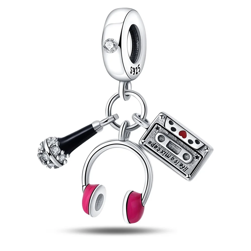 Cool 925 Sterling Silver Headphone Microphone Video Triple Charm Fit Pandora Bracelet Women's Music Party Jewelry Accessories
Cool 925 Sterling Silver Headphone Microphone Video Triple Charm Fit Pandora Bracelet Women's Music Party Jewelry Accessories